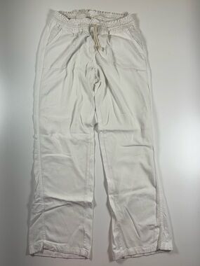 Women’s White Drawstring Relaxed Jogger Pants